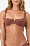 L*space Lspace Mako Underwire Bikini Top In Brown