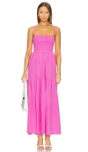 L*space Lspace Mallorca Smocked Cover-up Maxi Dress In Raspberry