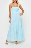 L*space Lspace Mallorca Smocked Cover-up Maxi Dress In Blue