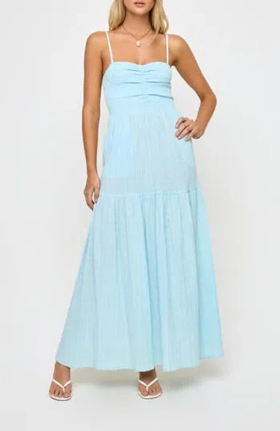 L*space Lspace Mallorca Smocked Cover-up Maxi Dress In Ibiza Blue