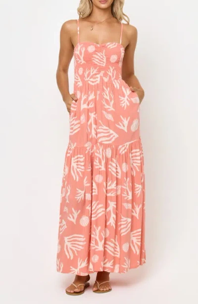 L*space Lspace Mallorca Smocked Cover-up Maxi Dress In Pink