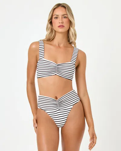 L*space Marlee Bikini Swim Top In Sail Along Stripe In Multi