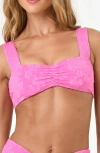 L*space Marlee Shirred Bikini Top In Hottest Pink