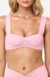 L*space Lspace Marlee Shirred Bikini Top In Pink