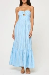 L*space Lspace Melody Stripe Strapless Cover-up Maxi Dress In By The Bay Stripe