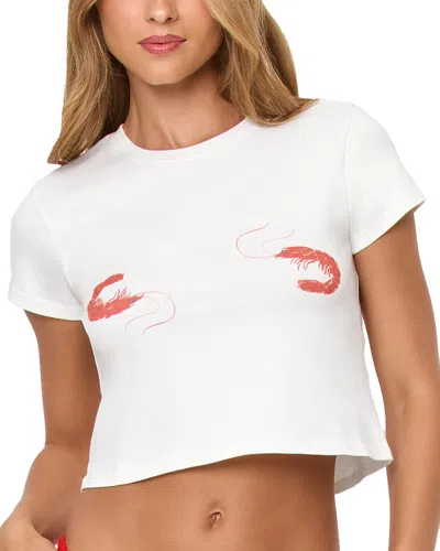 L*space Merci Baby Tee In Shrimp In White