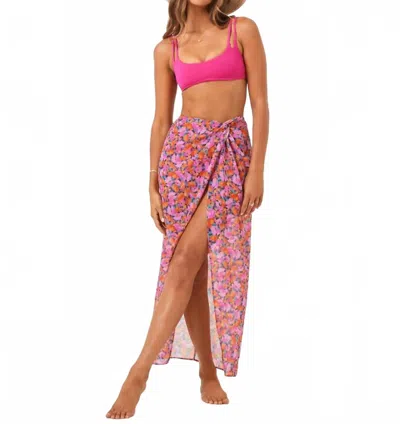 L*space Mia Coverup Skirt In Positively Poppies In Pink