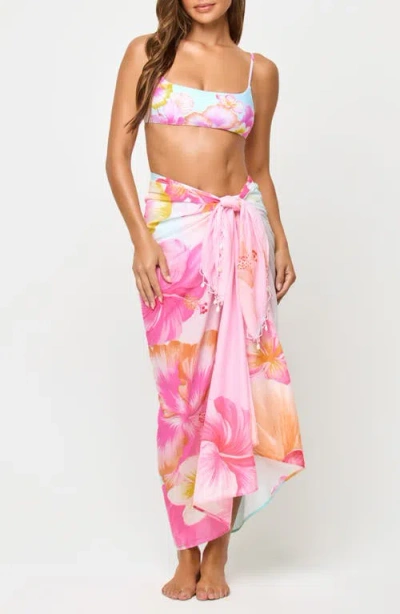 L*space Lspace Mika Seashell Fringe Cotton Cover-up Sarong In Multi