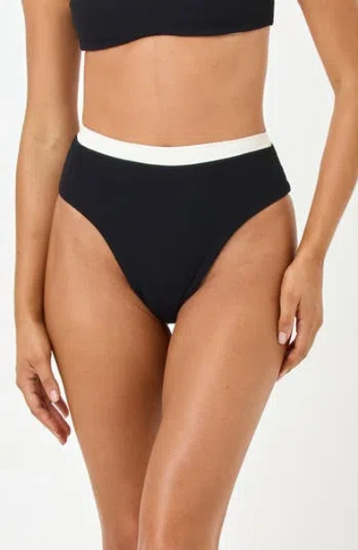 L*space Lspace Misha High Waist Bikini Bottoms In Black