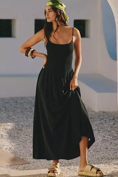 L*space Misha Smocked Midi Dress In Black