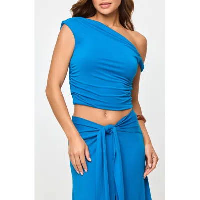 L*space Lspace Moonlit Asymmetrical Cover-up Top In Blue