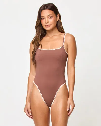 L*space Nadia One Piece Cafe/cream In Brown