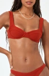 L*space Lspace Nikita Underwire Bikini Top In Redwood