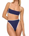 L*space Nora Bikini Bottom In Midnight Cream In Blue
