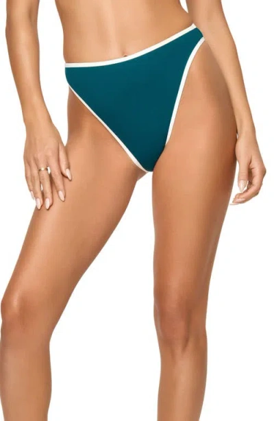L*space Lspace Nora Bitsy Bikini Bottoms In Deep Teal/cream