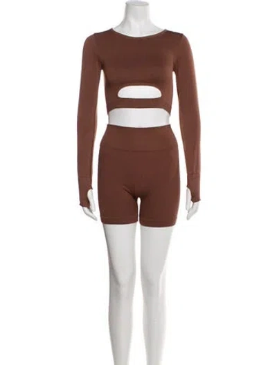 Pre-owned L*space Nylon Short Set In Brown