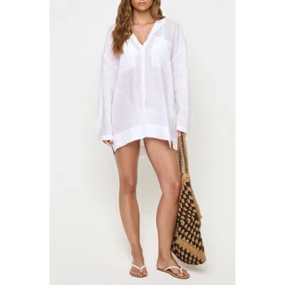 L*space Lspace Oasis Linen Cover-up Tunic In White