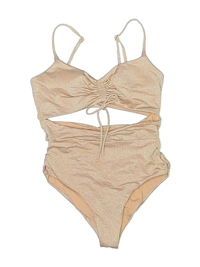 Pre-owned L*space One Piece Swimsuit In Tan