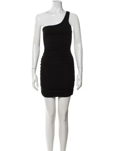 Pre-owned L*space One-shoulder Mini Dress In Black