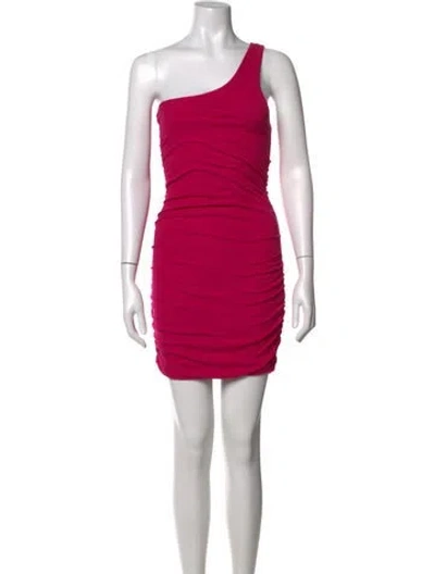 Pre-owned L*space One-shoulder Mini Dress In Burgundy