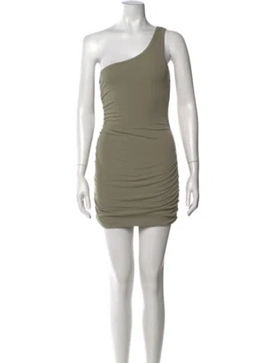 Pre-owned L*space One-shoulder Mini Dress In Green