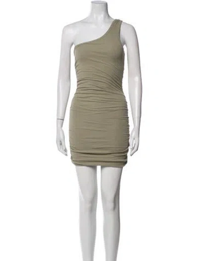 Pre-owned L*space One-shoulder Mini Dress In Green