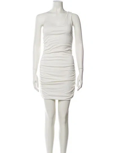 Pre-owned L*space One-shoulder Mini Dress In Neutral