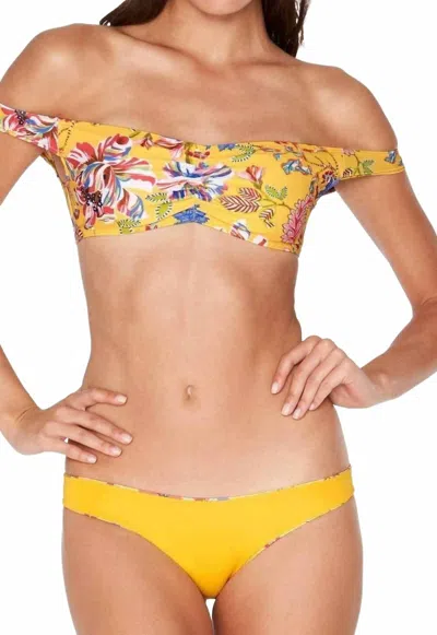 L*space Pacific Bloom Ziggy Bikini Top In Sunshine Gold In Multi