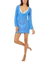 L*space Palisades Long Sleeve Sheer Cover-up Minidress In Green