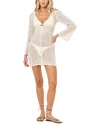 L*space Palisades Long Sleeve Sheer Cover-up Minidress In Grey