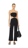 L*space Lspace Palos Verdes Strapless Cutout Cover-up Jumpsuit In Black