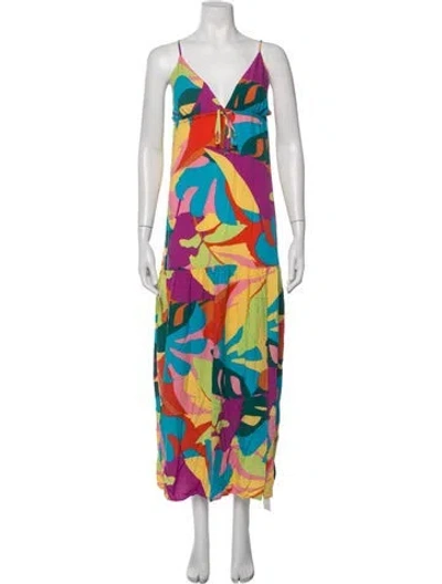 Pre-owned L*space Patterned Long Dress W/ Tags In Multicolor