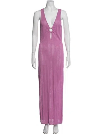 Pre-owned L*space Patterned Long Dress W/ Tags In Pink