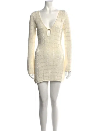Pre-owned L*space Patterned Mini Dress In Neutrals