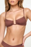 L*space Lspace Peyton Bikini Top In Brown