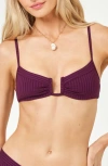 L*space Lspace Peyton Bikini Top In Merlot