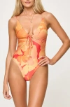 L*space Lspace Piper Classic Keyhole One-piece Swimsuit In Native Poppies