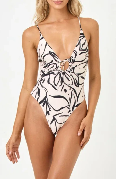 L*space Lspace Piper Classic Keyhole One-piece Swimsuit In White