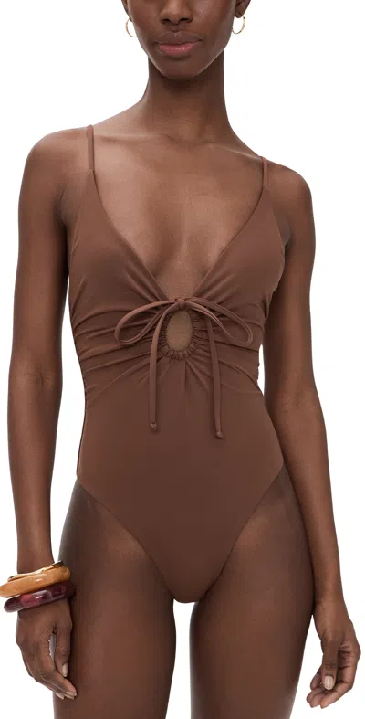L*space Piper Classic One Piece Swimsuit Cafe In Brown