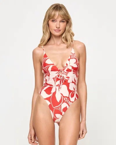 L*space Lspace Piper Classic Keyhole One-piece Swimsuit In Red