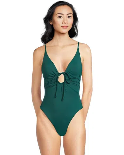 L*space Piper Swimsuit Women Deep Teal Keyhole-tie One Piece Beach Red355 In Multi