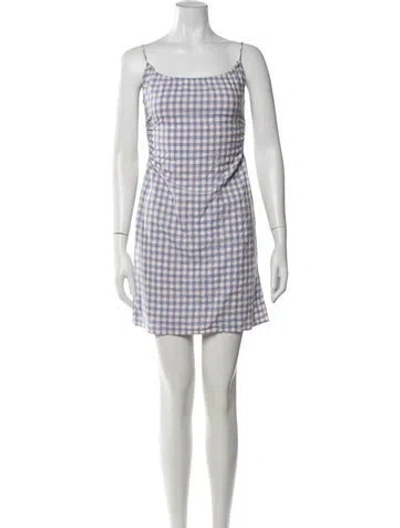 Pre-owned L*space Plaid Print Mini Dress In Multicolor