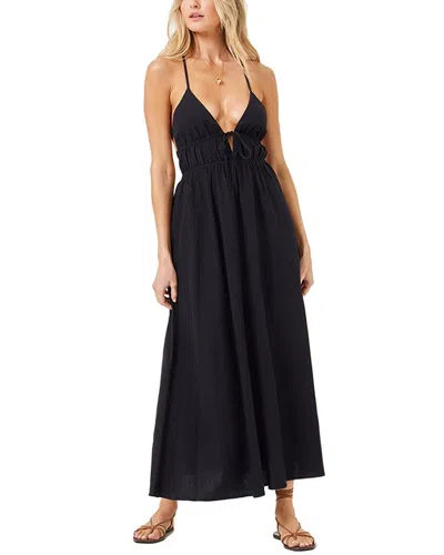 L*space Playa Vista Linen-blend Dress In Black