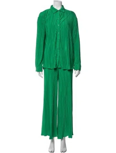 Pre-owned L*space Pleated Accents Pant Set In Green