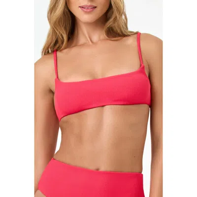 L*space Lspace Presley Rib Bikini Top In Red
