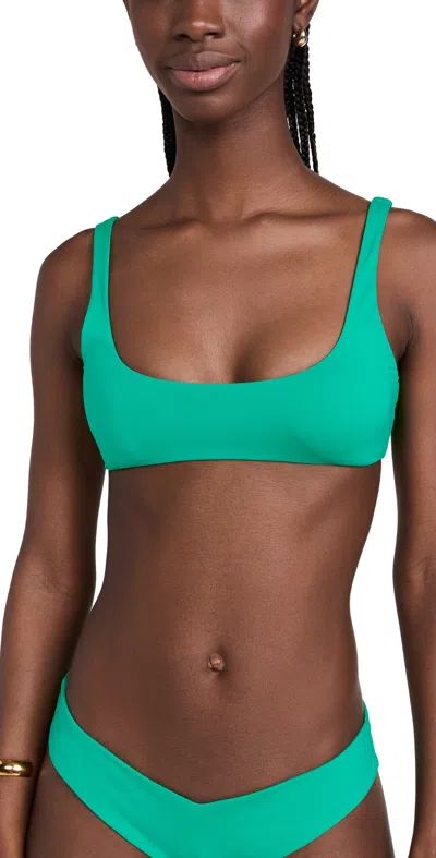 L*space Lspace Scoop Neck Bikini Top In Green
