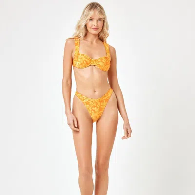 L*space Printed Leilani Bikini Bottom In Yellow