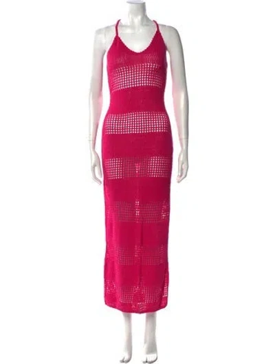 Pre-owned L*space Printed Long Dress In Pink