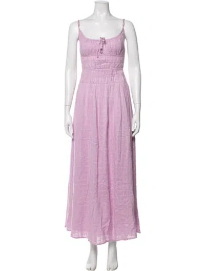 Pre-owned L*space Printed Long Dress In Purple
