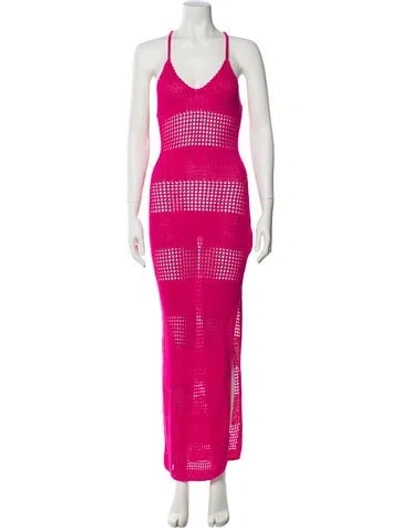 Pre-owned L*space Printed Long Dress W/ Tags In Pink